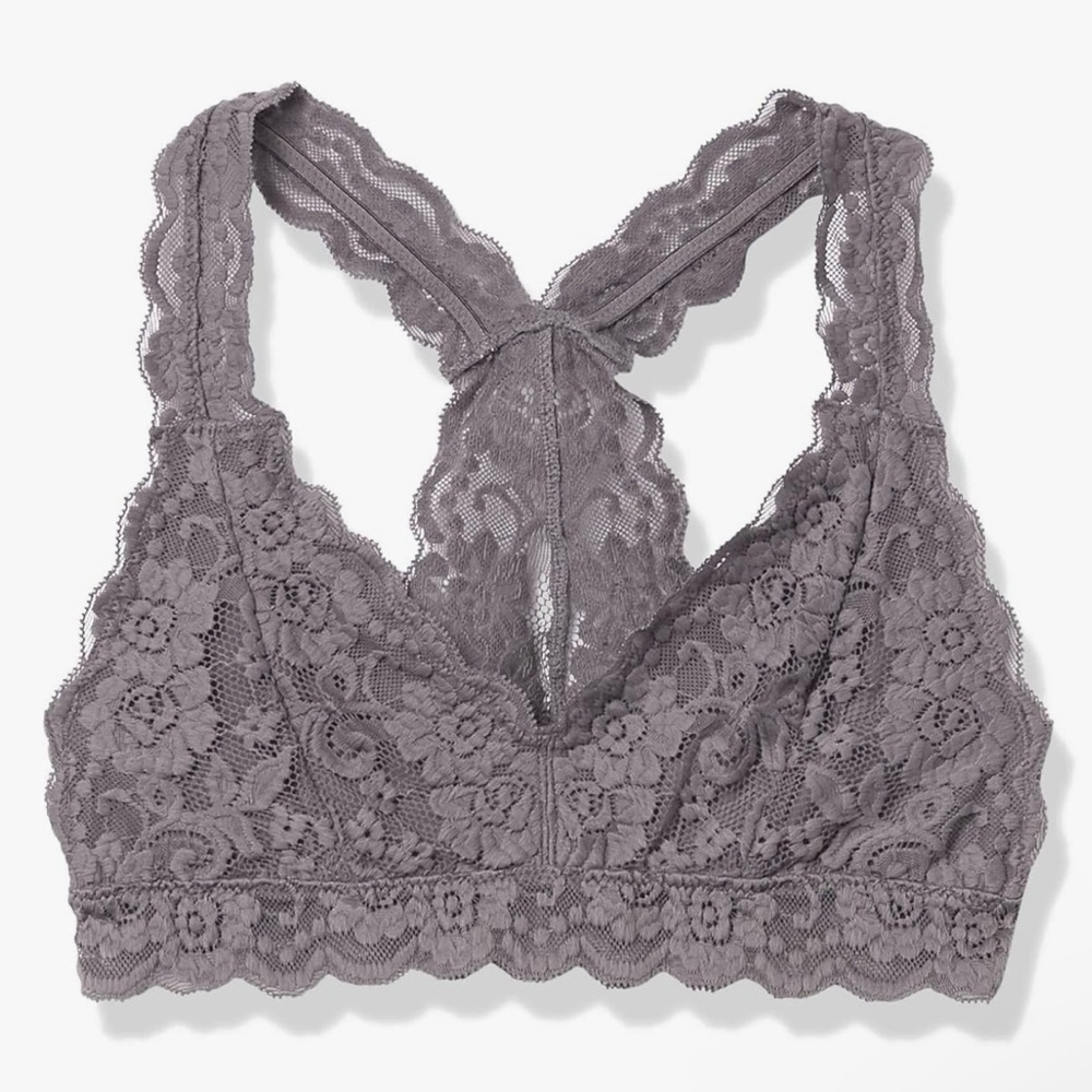 Mae Women’s Racerback Lace Bralette in Gray - NWT!